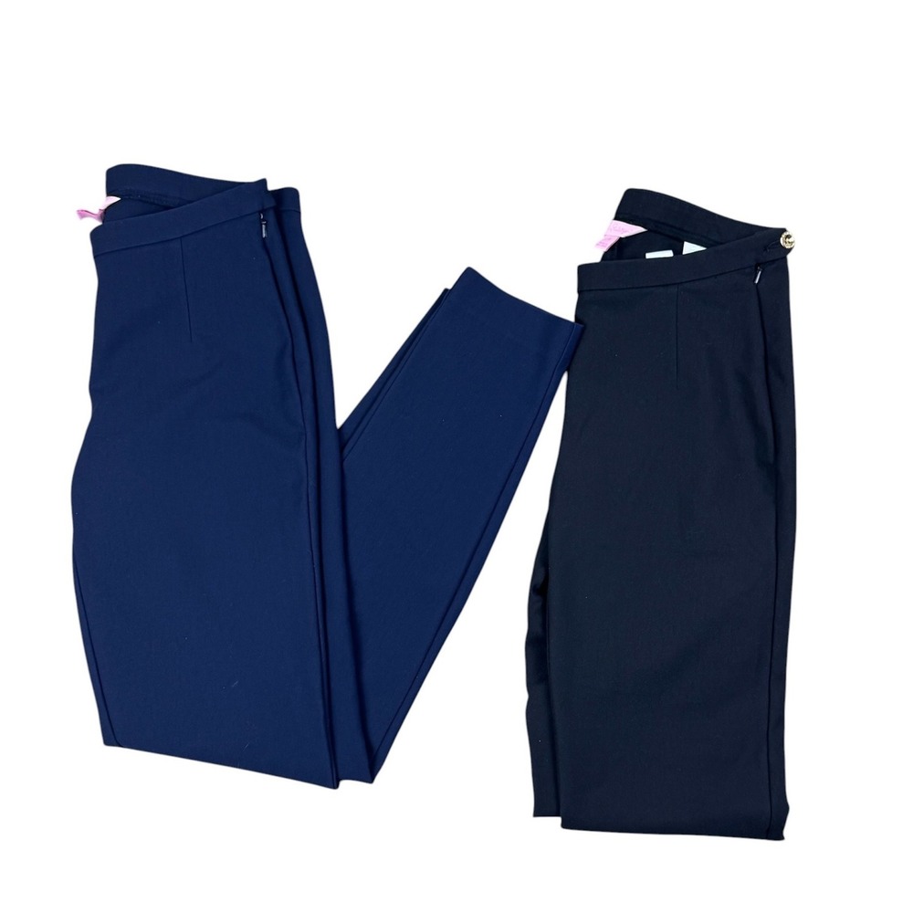 2 Pairs Lilly Pulitzer Alessia Stretch Dinner Pant Navy Blue Black Ankle Size 2